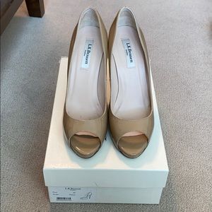 Taupe patent leather LK Bennett Nina Pump
